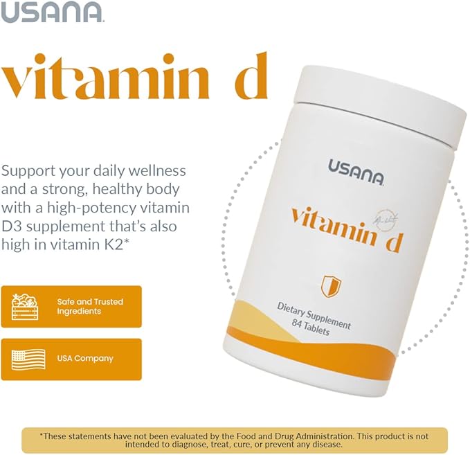 USANA Vitamin D Maximum-Strength 2000 IU Vitamin D Supplement to Support an Already Healthy Immune System* - 84 Tablets