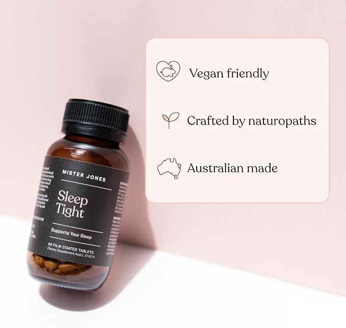 Mister Jones Sleep Tight – Nighttime Relaxation &amp Wind-Down Support for Women – Magnesium + Calming Botanicals – Evening Unwind for Restful Nights