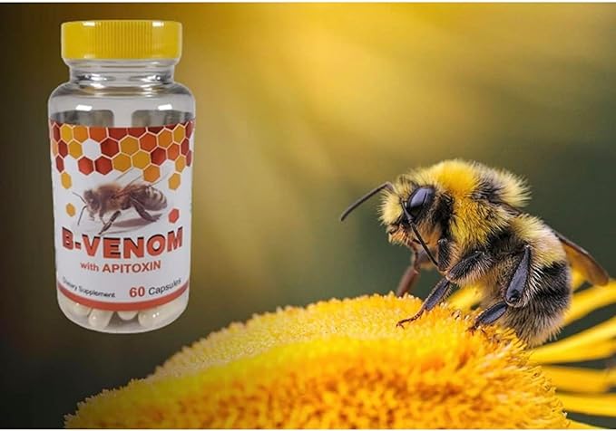 B - Venom Bee Venom with glucosamine sulfate veneno abeja capsulas 1 Bottle 60 Capsules