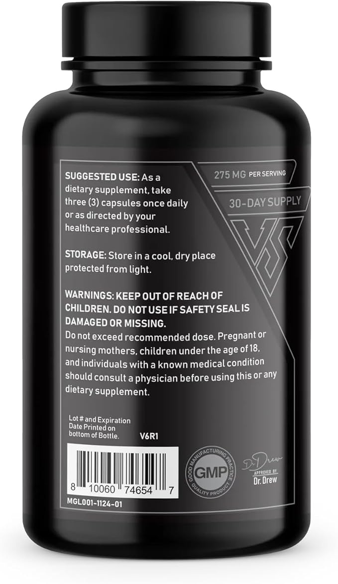 V Shred MD Magnesium Glycinate – Dr. Drew Approved Stress &amp Sleep Support – Formulated for Relaxation Energy Muscle Comfort &amp Nervous System Balance – 90 Capsules