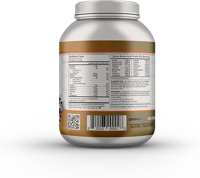 MUSCLEOLOGY Nitro-Up Hydrolyzed Whey Isolate Protein Cookies &amp Cream 2 Pound