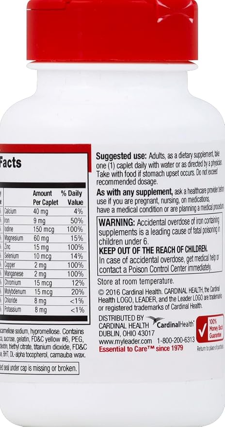 Leader Therapeutic-M 130 Caplets Each Multivitamin and Mineral Supplement Support (Pack of 3)
