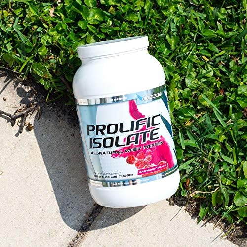 G6 Sports Nutrition Prolific Isolate All Natural Whey Protein Isolate (Gluten Free Lactose Free Soy Free Stevia Sweetened 25g Protein 100 Calories) – 2.5lb Jar – Raspberry Gelato