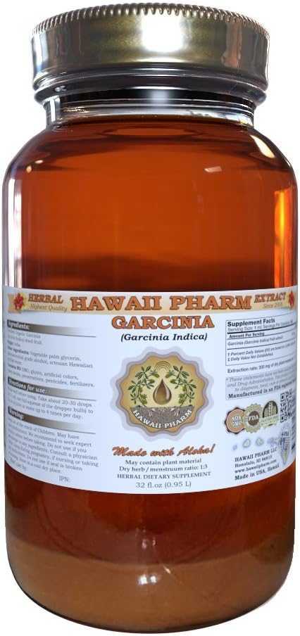 Hawaii Pharm Garcinia Liquid Extract Professional Grade Small Batch Garcinia Indica Dried Fruit Tincture 32 oz