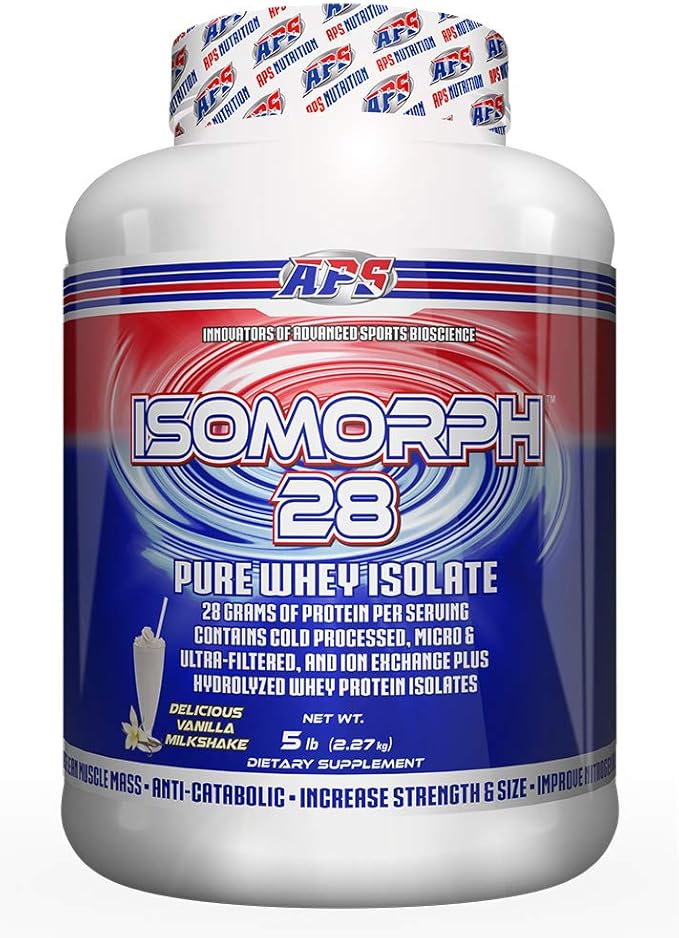 APS Nutrition Isomorph 28 Protein Powder | Pure Whey Isolate | Cold Pressed Ultra- Filtered &amp Ion Exchange Isolates | 28g Protein | 5 Pound (Vanilla Milkshake)