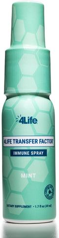 4Life Transfer Factor Immune Spray - Supports Mouth and Throat Immune Health with Zinc Marshmallow Root Extract - Mint Flavor - 1.7 oz