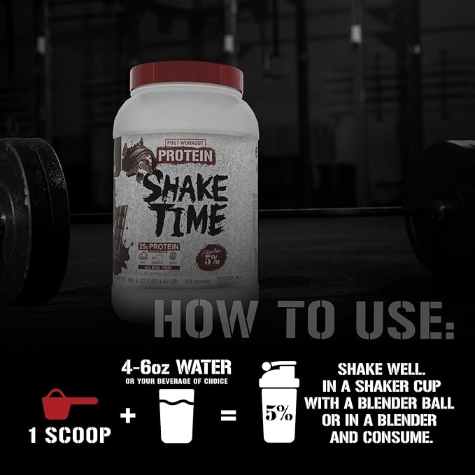 5% Nutrition Rich Piana Shake Time | 24g Animal Based Protein Drink | Grass-Fed Beef Isolate Chicken Egg | No Sugar or Soy (Peanut Butter)