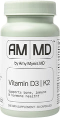 Amy Myers MD Vitamin D3/K2 10000 IU Capsules - Daily Vitamin Supplement for Bone Immune &amp Hormone Health Support - Healthy Mindset &amp Relaxation Aid - 30 Capsules