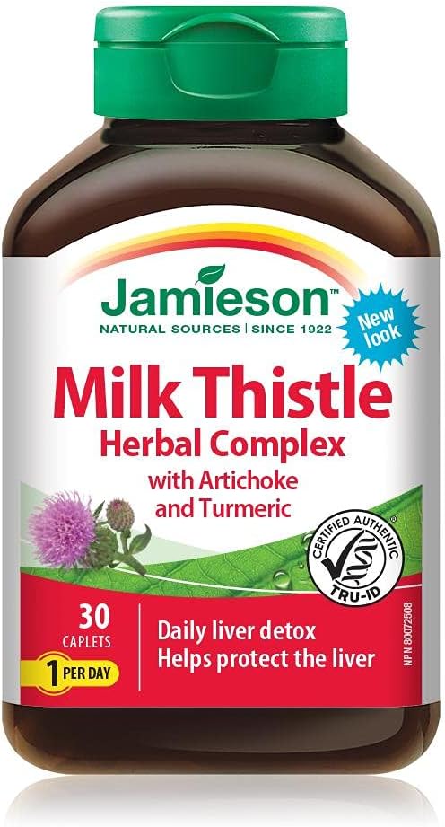 Jamieson Milk Thistle Herbal Complex Daily Liver Detox 30 caplets