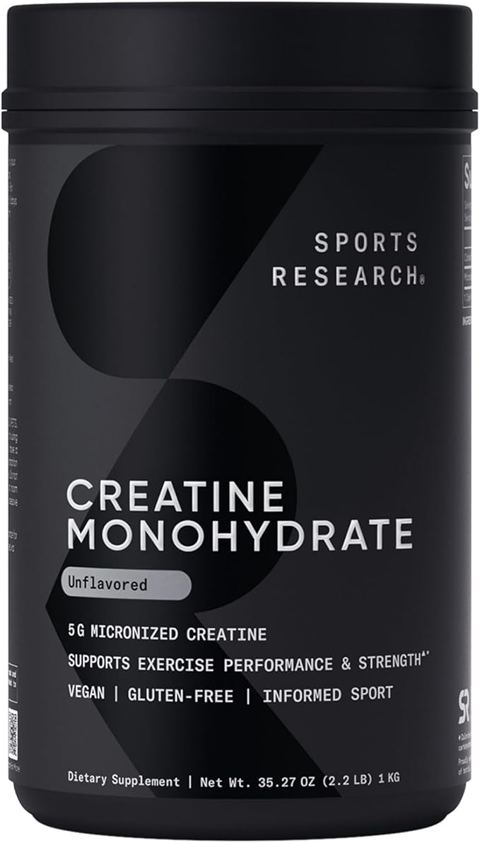 Sports Research® Supplements Pack - Creatine Monohydrate + Vegan D3 5000iu with Vitamin K2 100mg + Collagen Peptides for Women &amp Men