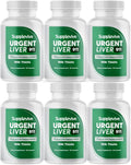 Urgent Liver 911 Herbal Liver Support Supplement Liver Cleanse Detox &amp Repair Formula with Milk Thistle Silymarin Dandelion Root and Artichoke Extract for Liver Health 60 Capsules (6)
