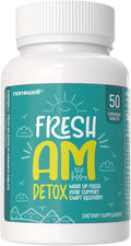 NANOWELL Fresh AM Detox - Liver Health Support Supplement with DHM Milk Thistle Vitamin C B1 &amp B2-50 Chewable Tablets for Detox and Recovery