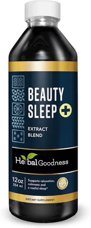 Herbal Goodness Beauty Sleep - Collagen Support Healthy Glowing Complexion hydrated Skin Supple Skin - Organic Natural - 12oz Liquid Extract - 23 Servings
