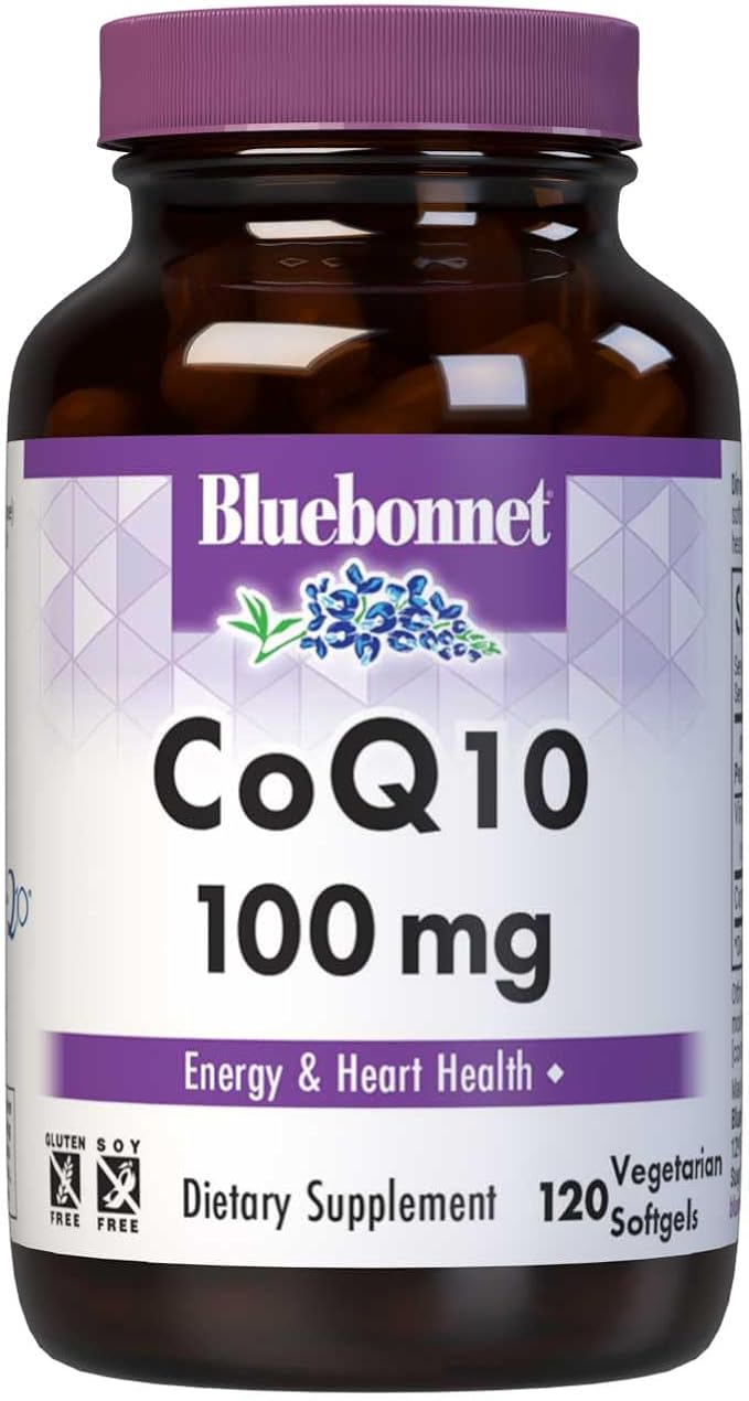 Bluebonnet Nutrition CoQ10 100 mg Energy Production* Heart Health* Non-GMO Gluten-Free Soy-Free Vegetarian Friendly 120 Vegetarian Softgels 120 Servings