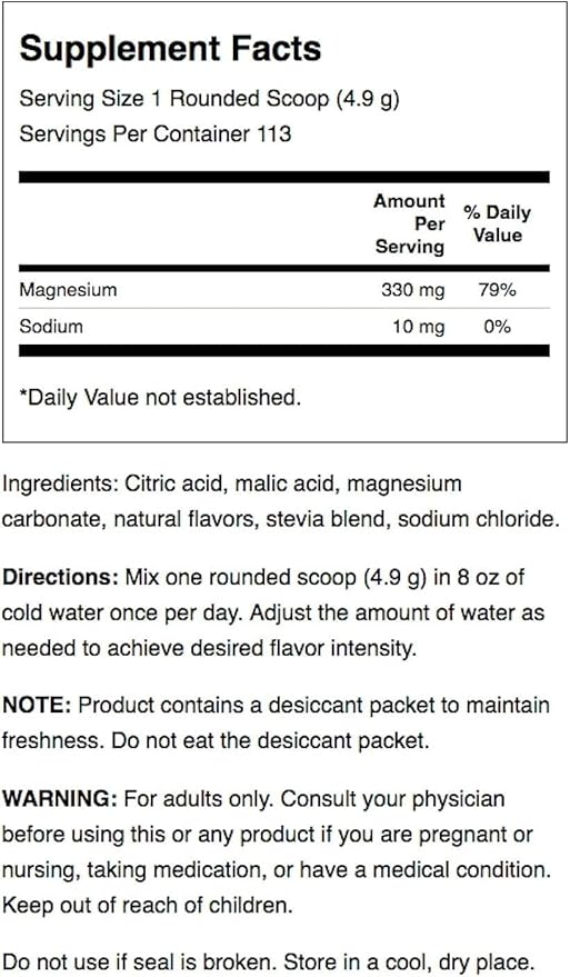 Swanson Mellow Magnesium Drink Bone &amp Muscle Support Health Supplement Vegan Non-GMO Sugar Free Magnesium Carbonate 330 mg Powder Orange