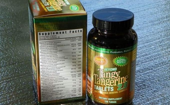 Youngevity Beyond Tangy Tangerine 2.0 Multi-Vitamin &amp Mineral Complex - Made with Natural &amp Whole Foods | 160000 ORAC | 120 Tablets - 3-Pack
