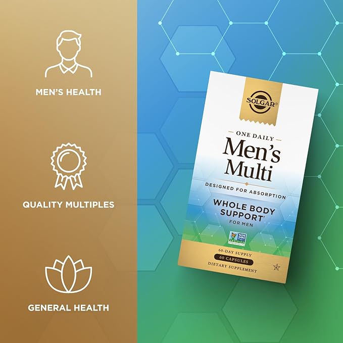 SOLGAR One a Day Women &amp Mens Bundle:Daily Women's Multi Whole Body Support 60 Servings + Daily Men's Multivitamin Whole Body Support Supplement 60 Servings