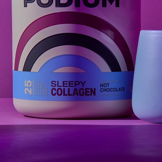 Podium Nutrition Sleepy Collagen with Melatonin Hot Chocolate 25 Servings Collagen Protein Gluten Free Soy Free