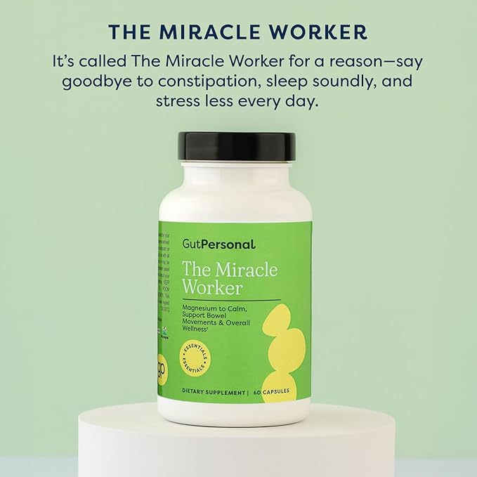 The Miracle Worker Magnesium Powder Supplement: Reduce Stress and Ease Muscle Cramps While Improving Sleep and Regularity (30 Servings 60ct)