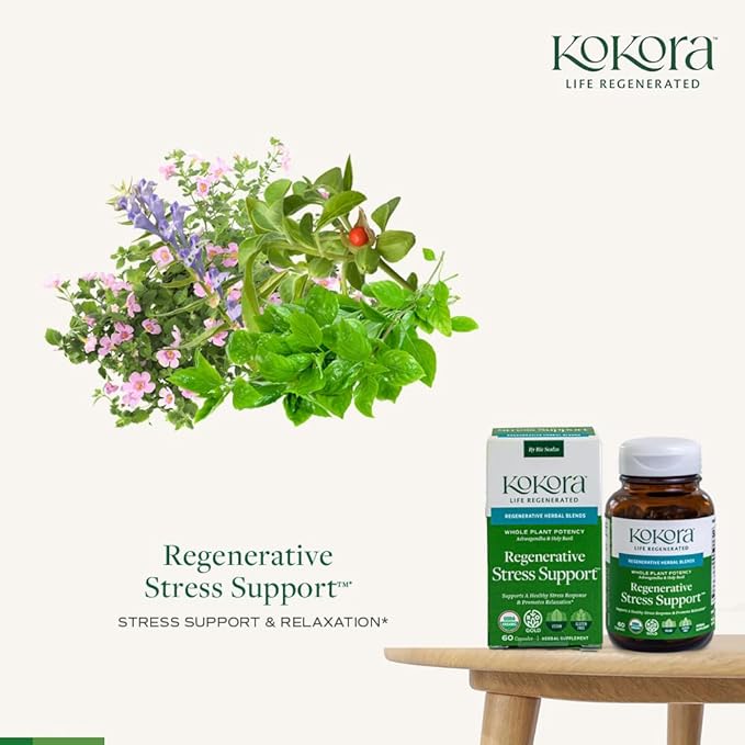 Calm &amp Relaxation Bundle – Organic Adaptogenic Herbal Supplements for Stress Relief Mood Balance &amp Calm Focus – Whole-Plant Regenerative Organic Herbs Non-GMO Vegan
