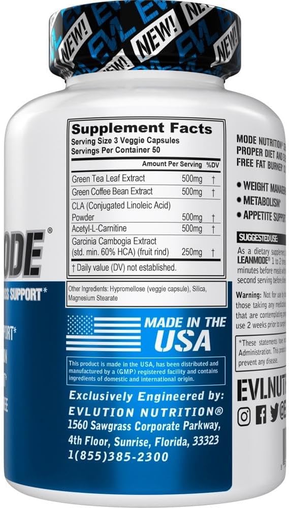 LeanMode Multipurpose Fat Loss Support Supplement (50 Servings) Plus High Strength Omega 3 Fish Oil (120 Servings)