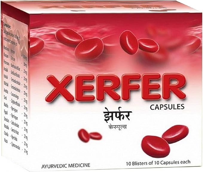 AVN Xerfer Capsules - Helps In Anemia By Promoting Natural Rbc formation Helps Improve Haemoglobin Levels Enhances Iron Absorption (100 Capsules)