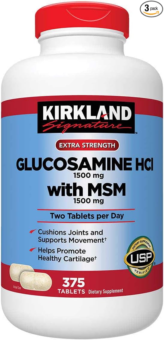 Kirkland Signature Glucosamine with MSM 375 Tablets (3 Pack)