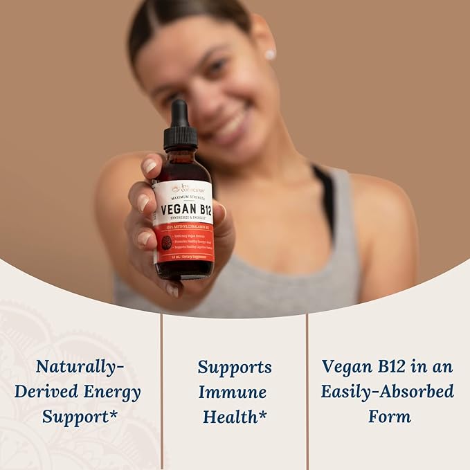 Live Conscious Vegan Vitamin B12 Sublingual Liquid Drops Methylcobalamin Max Strength B12 5000mcg Formula - Vegan B 12 Vitamin Support Energy Promote Memory &amp Aid Immune System (2 Pack)