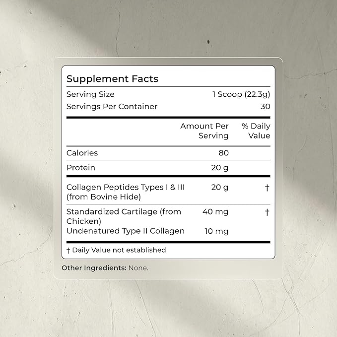 Blueprint Bryan Johnson Hydrolyzed Collagen Peptides Powder – Type I II &amp III Collagen for Women &amp Men – Unflavored Protein Supplement for Hair Skin Nails Joints &amp Cartilage – 20g – 30