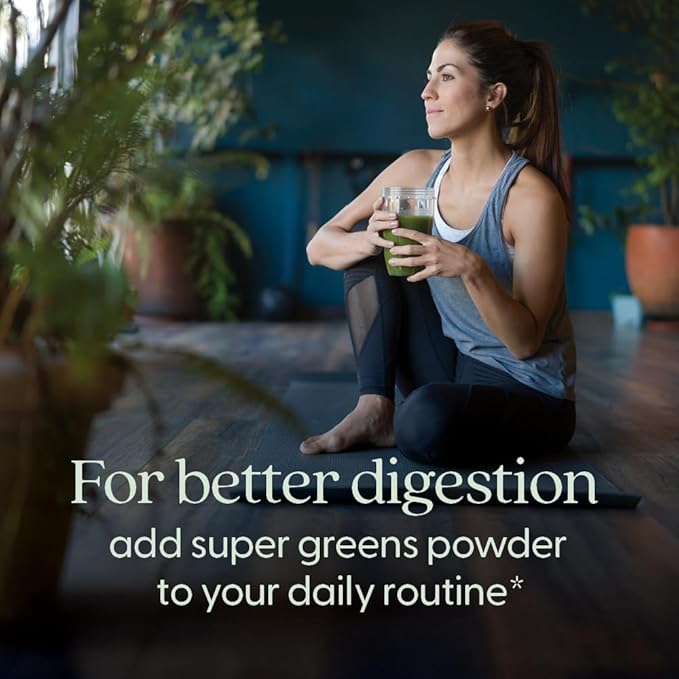 New Chapter All-Flora Digestive Super Greens Powder for Gut Health - Clinical-Strength Digestive Enzymes + USDA Organic Chlorella Spirulina Fermented Greens – Delicious &amp 100% Vegan 30 Servings