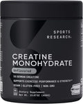 Sports Research® Creatine Monohydrate Powder w/Creapure® - Gain Lean Muscle Improve Performance &amp Support Workout Recovery* - 5g German Creatine · NSF Sport · Easy Mixing - 90 Servings (Unflavor