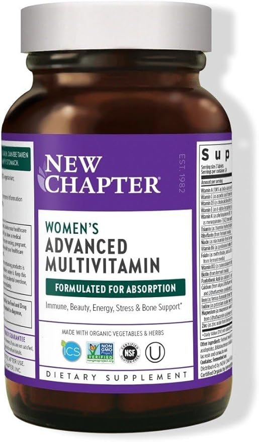 New Chapter Women's Multivitamin Every Woman Fermented with Probiotics + Iron + Vitamin D3 + B Vitamins + Organic Non-GMO Ingredients - 48 ct