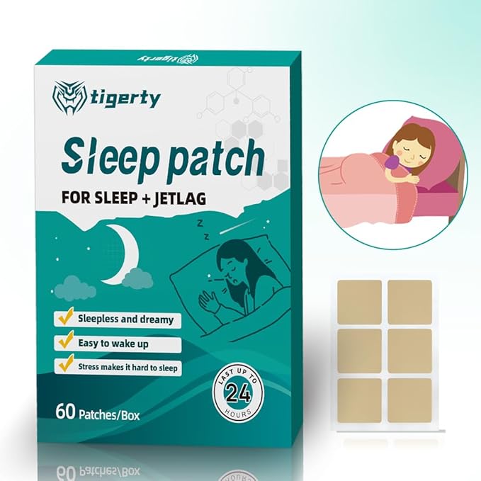 tigerty Sleep Patches for Adults | Easy to use Sleep Patches to Relax and Wake up Refreshed | Long-Lasting Nighttime Comfort for Men and Women | 60 Patches