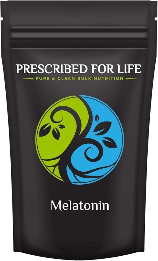 Prescribed For Life Melatonin Powder Natural Melatonin for Adults Rich in Antioxidants Gluten Free Vegan Non GMO Kosher No Fillers (1kg / 2.2lb)