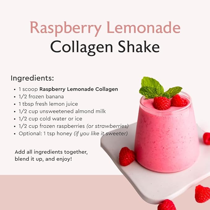Alaya Multi Collagen Powder - Type I II III V X Hydrolyzed Collagen Peptides Protein Powder Supplement with MSM + GC (Raspberry Lemonade)