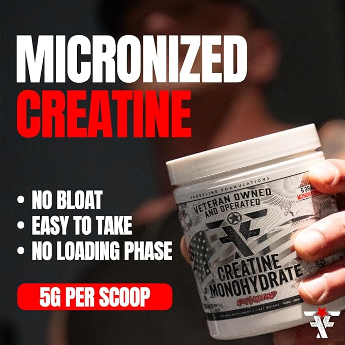 Creatine Monohydrate Promotes Lean Muscle Growth Unflavored Aids Muscle Recovery Post-Workout Supplement Veteren Owned and Operated (60 Servings Creatine Monohydrate)