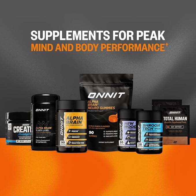 ONNIT Alpha Brain Neuro Focus Gummies IGEN Non-GMO Tested Vegan Gummies with Omega-3s Lutein Zeaxanthin and Caffeine Brain Eye and Focus Supplement for Men and Women Citrus Punch 90 Count