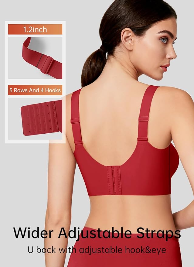 REALWILL Women Everyday Comfortable Wireless Bra Supportive Push Up Minimizer Bras Full Coverage Soft Seamless Tshirt Bras