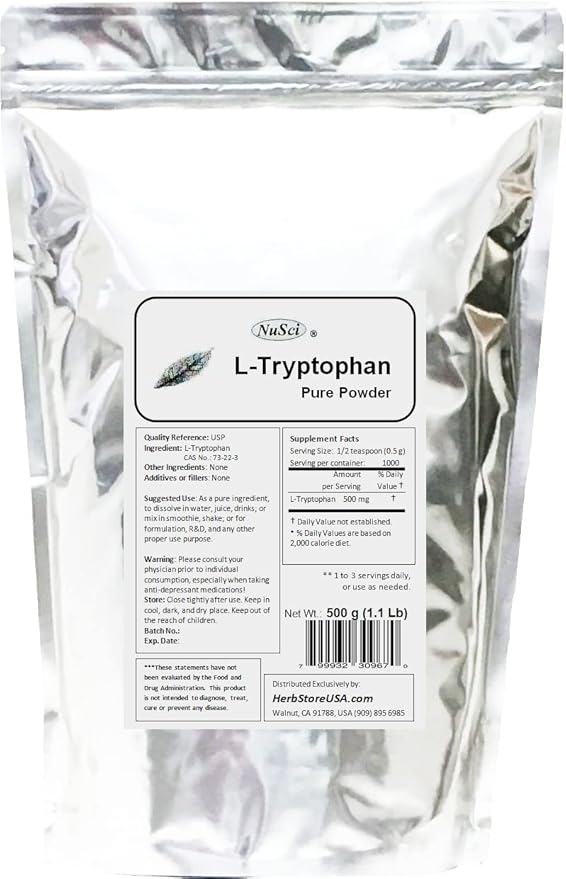 NuSci Pure L-Tryptophan Powder (1000 gram (2.2 pound))