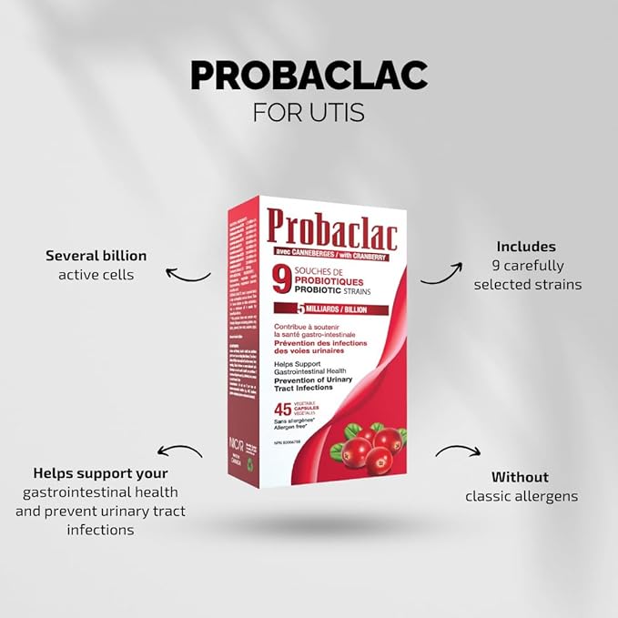 PROBIOTICS for UTIs with Cranberry Formula Urinary &amp Digestive Health SupportMulti-Strain probiotic and lactic Ferment Complex (9 strains) (2)