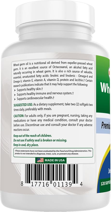 Best Naturals Wheat Germ Oil 1130 mg 120 Softgels (Pack of 2)