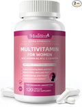 Mulittea Multivitamin for Women - 18+ Daily Women Multivitamin w/Biotin 10000mcg Vitamin A C D E &amp More for Hair Skin and Nails - Methylated B9B12 for Energy &amp Focus -120 CT 2 Pack