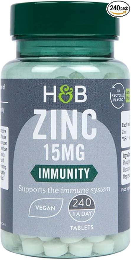Holland and Barrett Zinc 15mg Immunity Supplement 240 Vegan Tablets