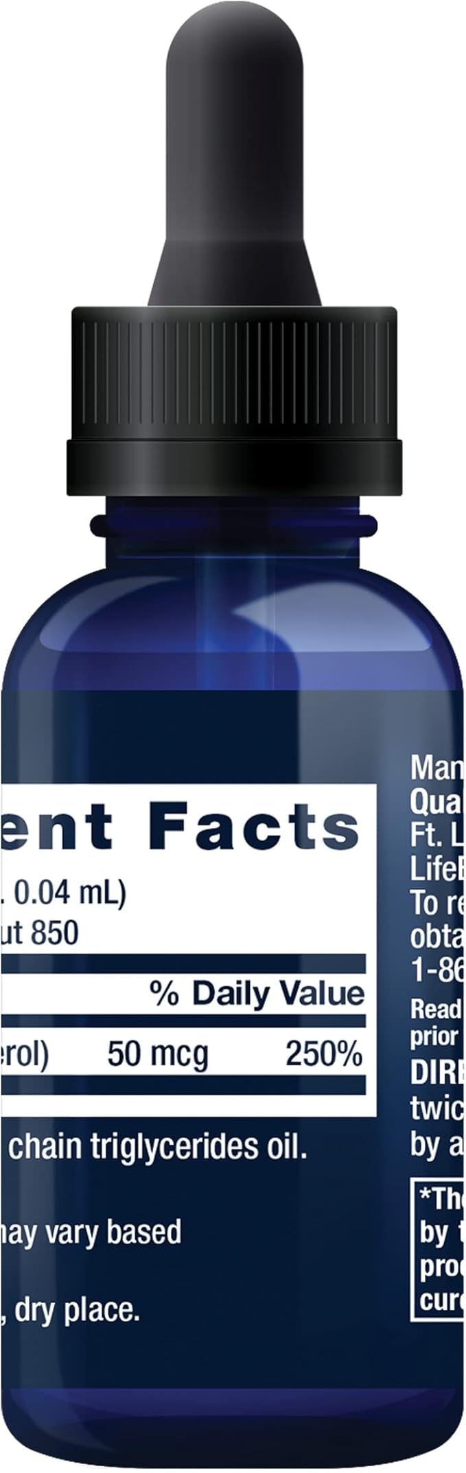 Life Extension Liquid Vitamin D3 50 mcg (2000 IU) Immune System Support Bone Health Whole-Body Health unflavored Gluten-Free Non-GMO 29.57 ml