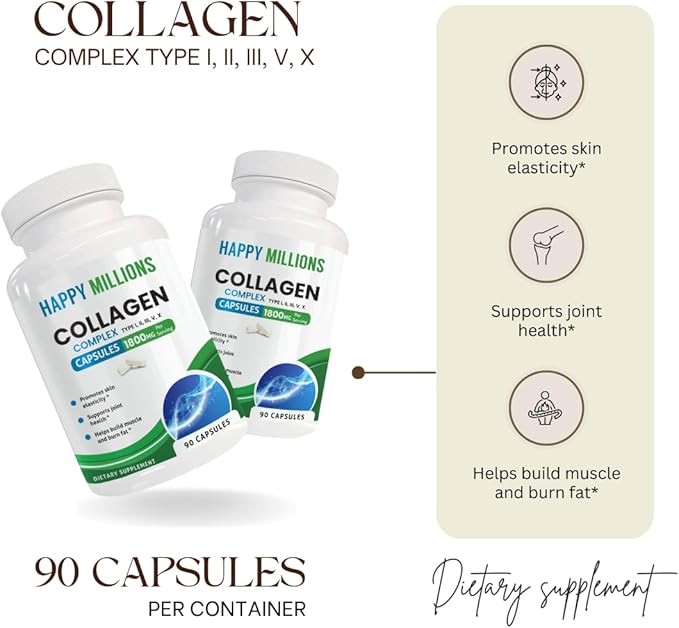 Ashwagandha with Black Pepper &amp Collagen Complex Capsules | Supports Mood Skin Elasticity &amp Joint Health | 60 + 90 Capsules | Dietary Supplement