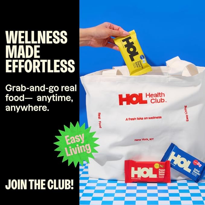 HOL Bone Broth Protein Bars - Cinnamon Peanut Butter - 20g Whole-Food Protein - Natural Energy Snack Made with Real Ingredients - Gluten-Free No Artificial Additives - Great On-the-Go Fuel - 12 Pack