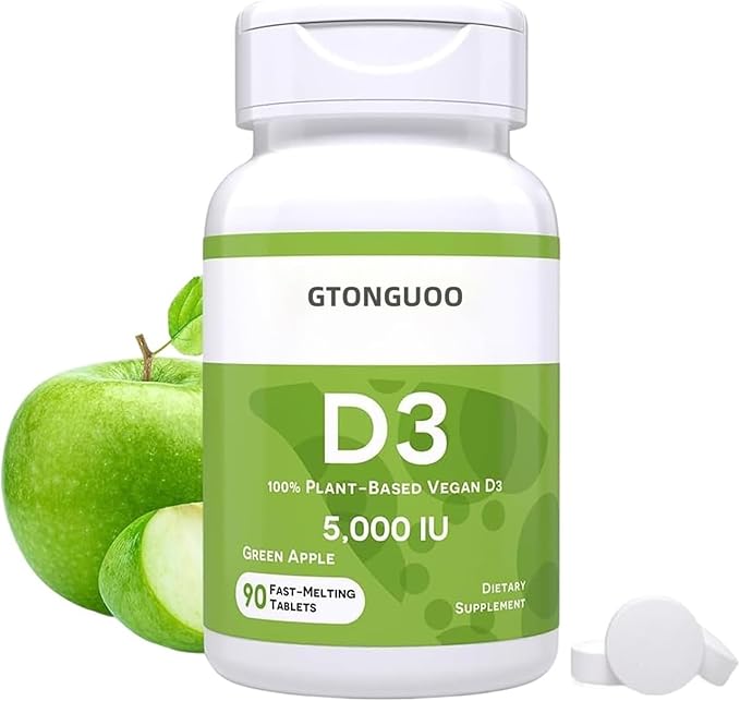 Vitamin D3 Supplement for Women and Men with 5000IU D3 90 Tablets