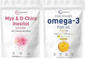 Micro Ingredients Omega-3 Fish Oil 4200 mg Softgels &amp Myo &amp D-Chiro Inositol Powder Bundle 2 Pack | Wild-Caught Fish Lemon Flavored Burpless | Inositol Supplement for Women