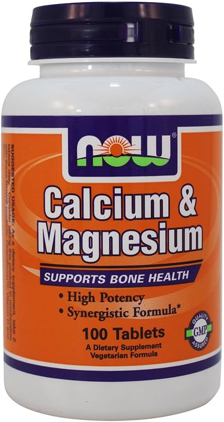NOW Calcium/Magnesium 1000/500 mg 100 Tablets (Pack of 3)