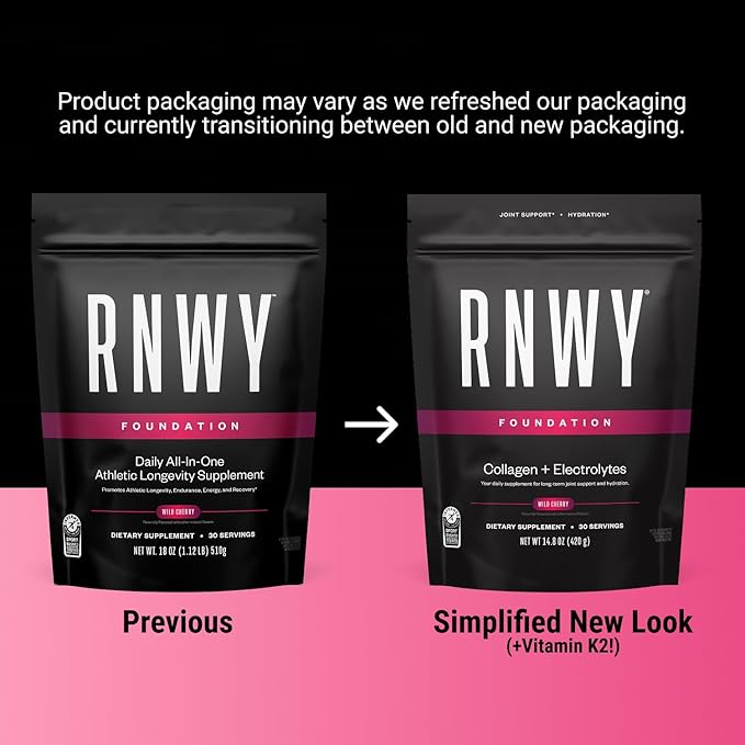 Foundation Collagen Peptides + Electrolytes Powder 10g Hydrolyzed Collagen Multivitamins | Joint &amp Hydration Support for Endurance Athletes | Sugar-Free 30 Servings Wild Cherry